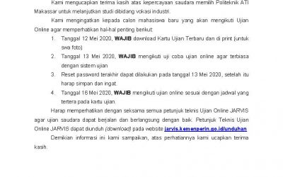 Pengumuman Jadwal Penting JARVIS