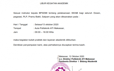 Pengumuman Libur Kegiatan Akademik