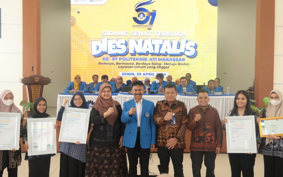 Momen Dies Natalis ke-57, Politeknik ATI Makassar Terima 4 Sertifikat ISO
